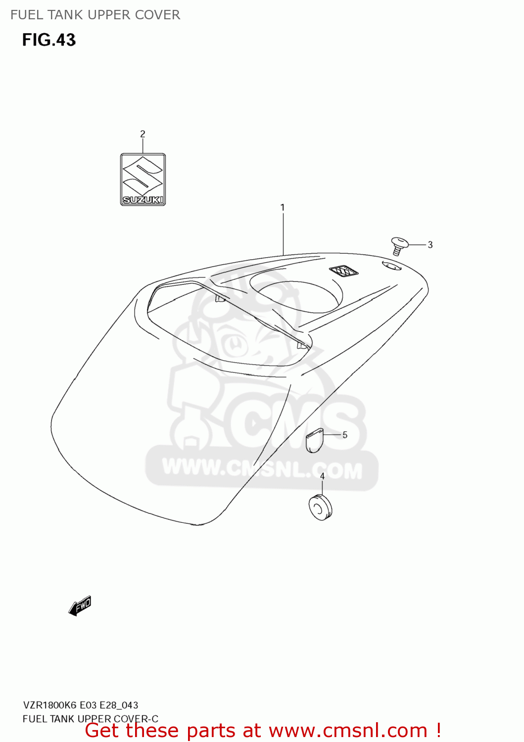 FUEL TANK UPPER COVER VZR1800Z BOULEVARD M109R 2007 (K7) CALIFORNIA (E33)