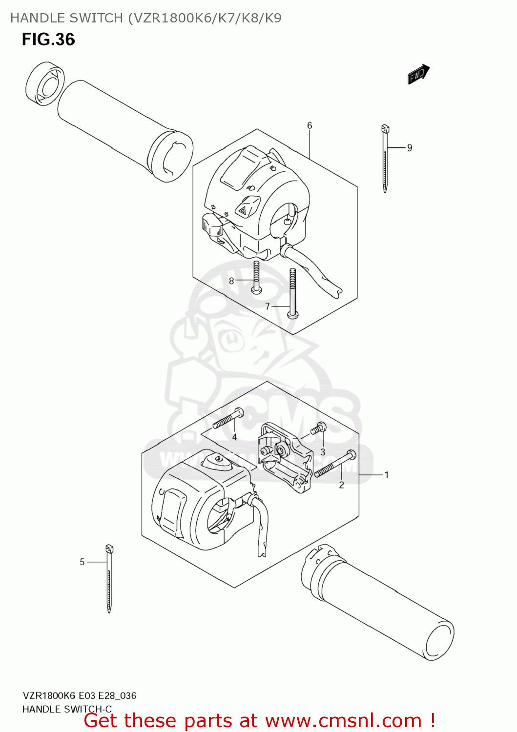 HANDLE SWITCH (VZR1800K6/K7/K8/K9 VZR1800Z BOULEVARD M109R 2007 (K7) CALIFORNIA (E33)