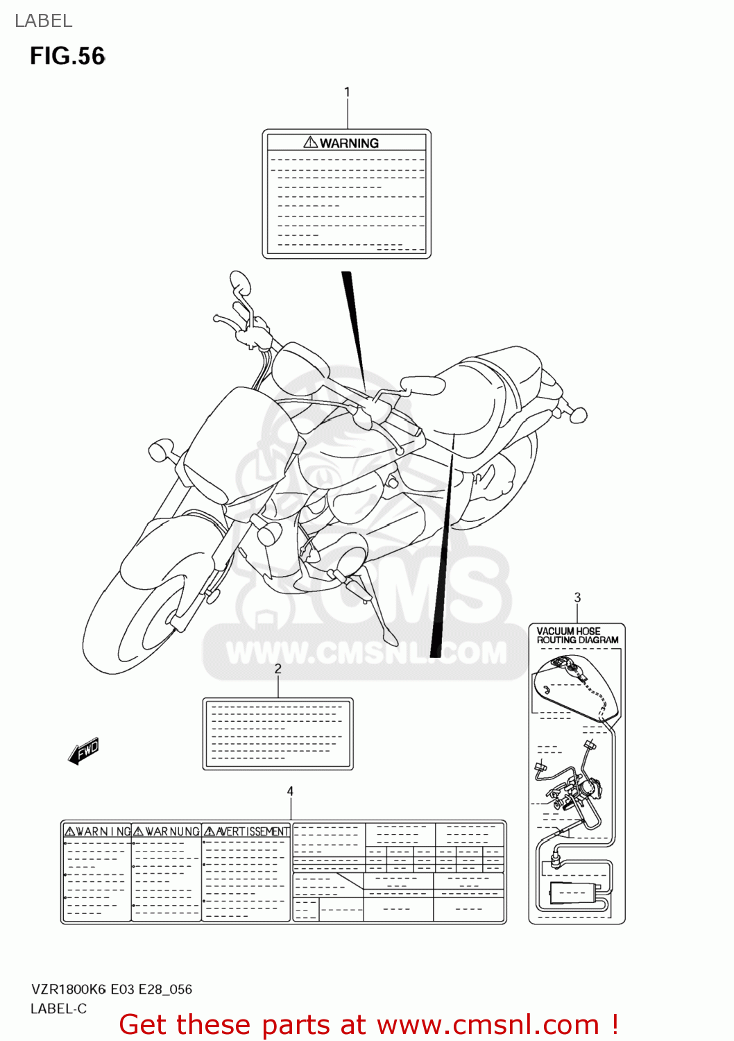LABEL VZR1800Z BOULEVARD M109R 2007 (K7) CALIFORNIA (E33)