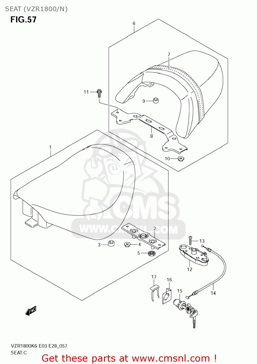 SEAT (VZR1800/N) VZR1800Z BOULEVARD M109R 2007 (K7) CALIFORNIA (E33)