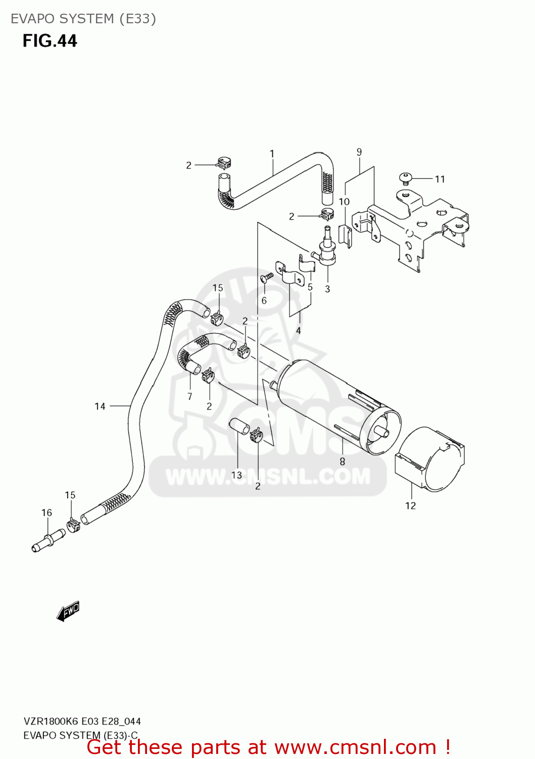 EVAPO SYSTEM (E33) VZR1800Z BOULEVARD M109R 2008 (K8) CALIFORNIA (E33)