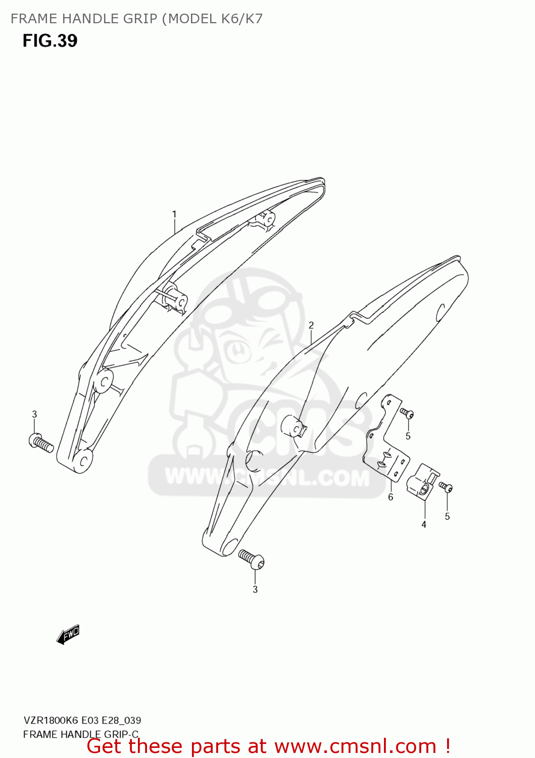 FRAME HANDLE GRIP (MODEL K6/K7 VZR1800Z BOULEVARD M109R 2008 (K8) CALIFORNIA (E33)