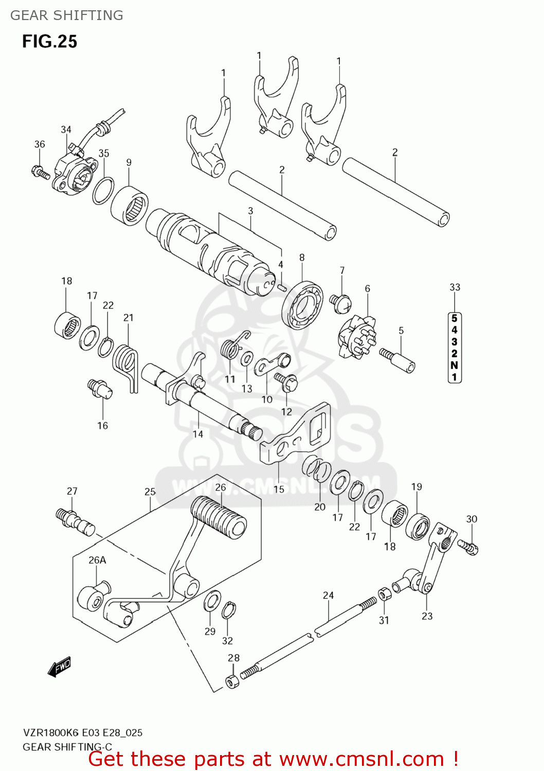 GEAR SHIFTING VZR1800Z BOULEVARD M109R 2008 (K8) CALIFORNIA (E33)