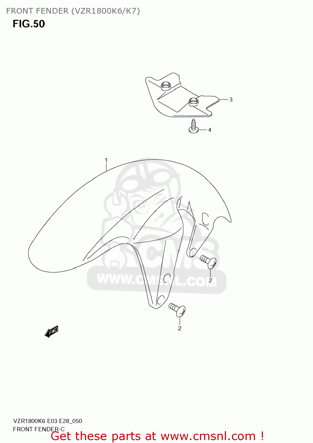 FRONT FENDER (VZR1800K6/K7) VZR1800Z BOULEVARD M109R 2009 (K9) CALIFORNIA (E33)
