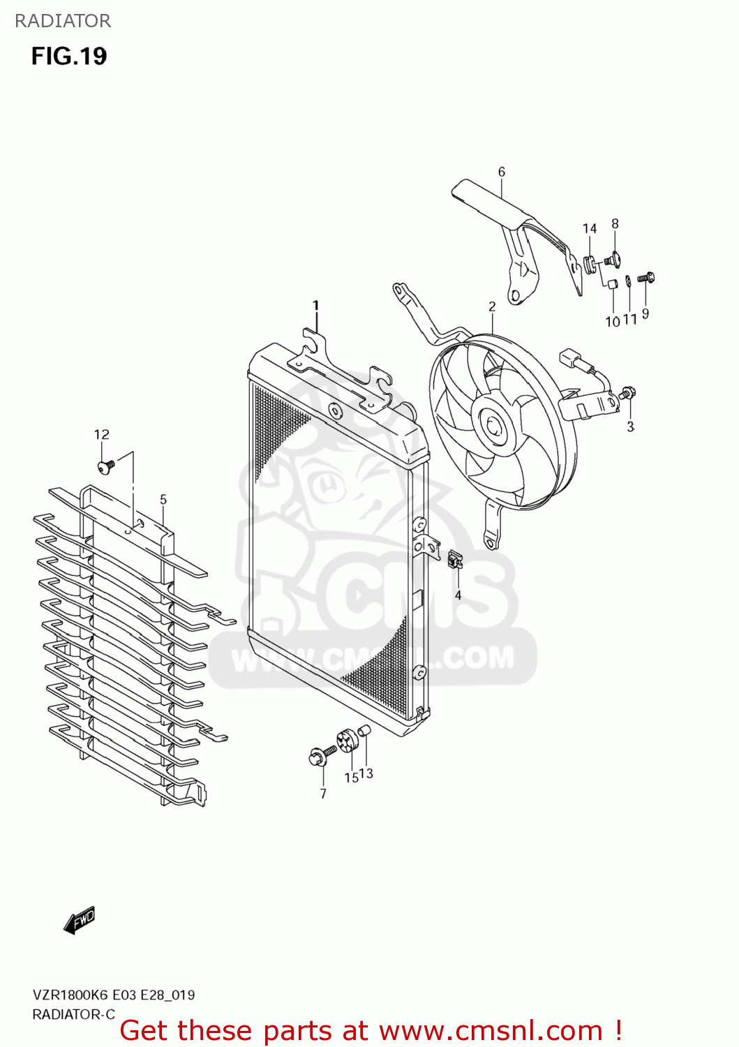 RADIATOR VZR1800Z BOULEVARD M109R 2009 (K9) CALIFORNIA (E33)