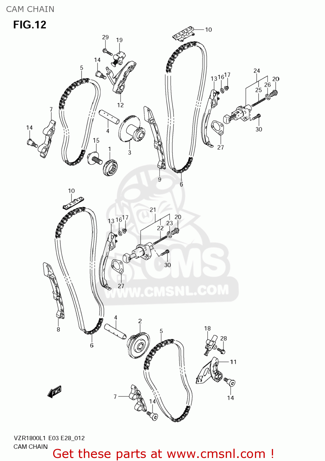 CAM CHAIN VZR1800Z BOULEVARD M109R 2011 (L1) USA CALIF CANAD (E03 E33 E28)