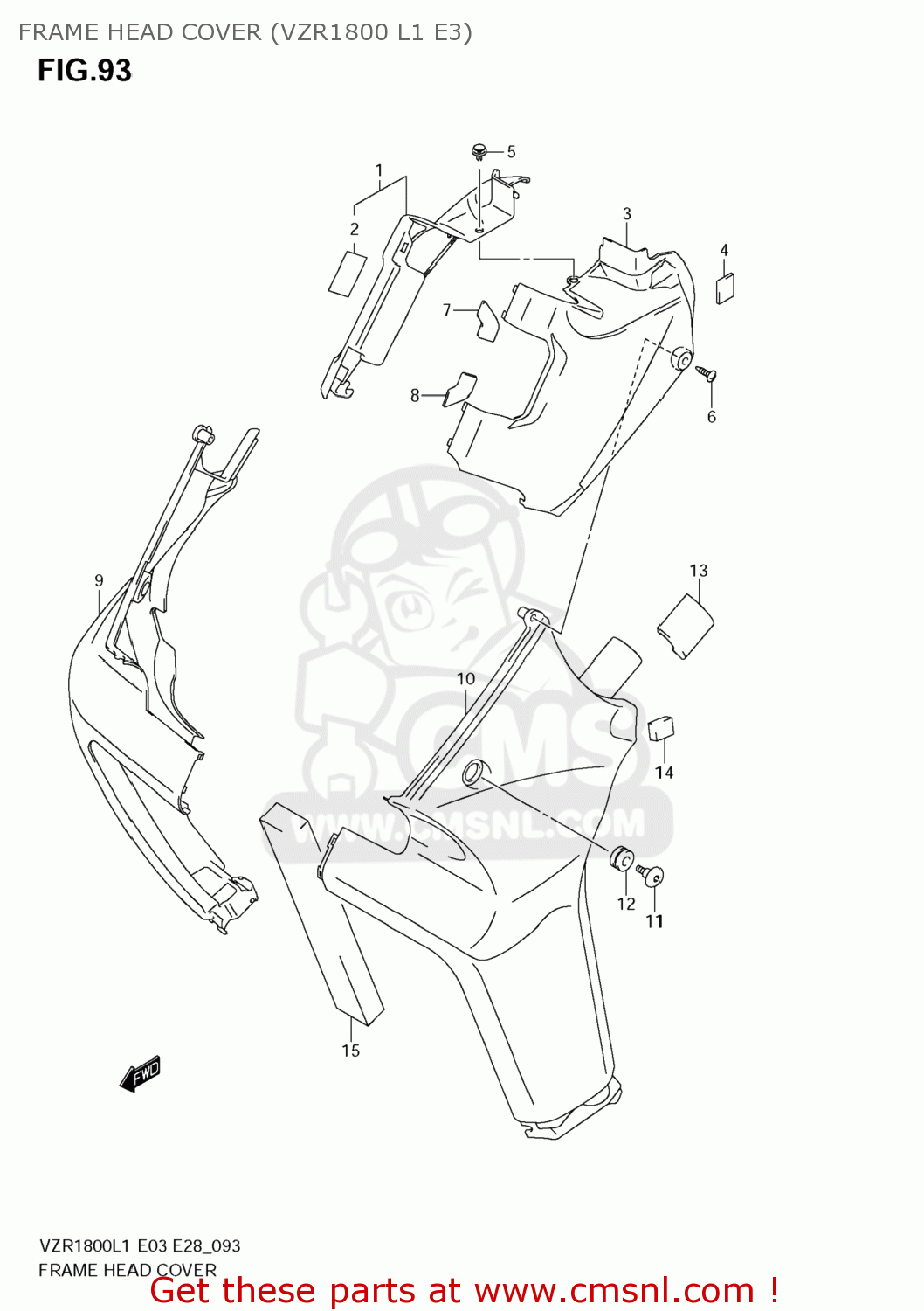 FRAME HEAD COVER (VZR1800 L1 E3) VZR1800Z BOULEVARD M109R 2011 (L1) USA CALIF CANAD (E03 E33 E28)