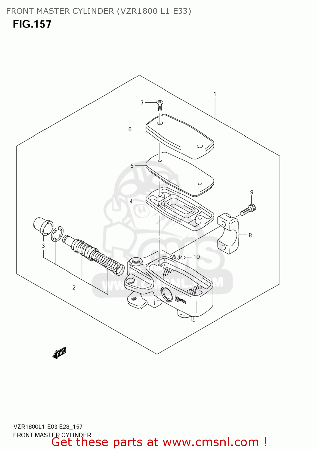 FRONT MASTER CYLINDER (VZR1800 L1 E33) VZR1800Z BOULEVARD M109R 2011 (L1) USA CALIF CANAD (E03 E33 E28)