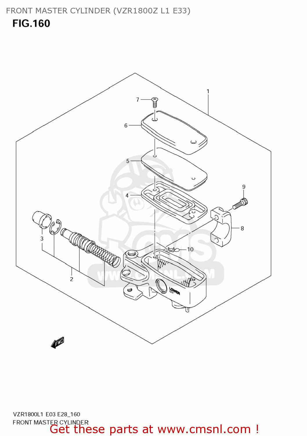 FRONT MASTER CYLINDER (VZR1800Z L1 E33) VZR1800Z BOULEVARD M109R 2011 (L1) USA CALIF CANAD (E03 E33 E28)