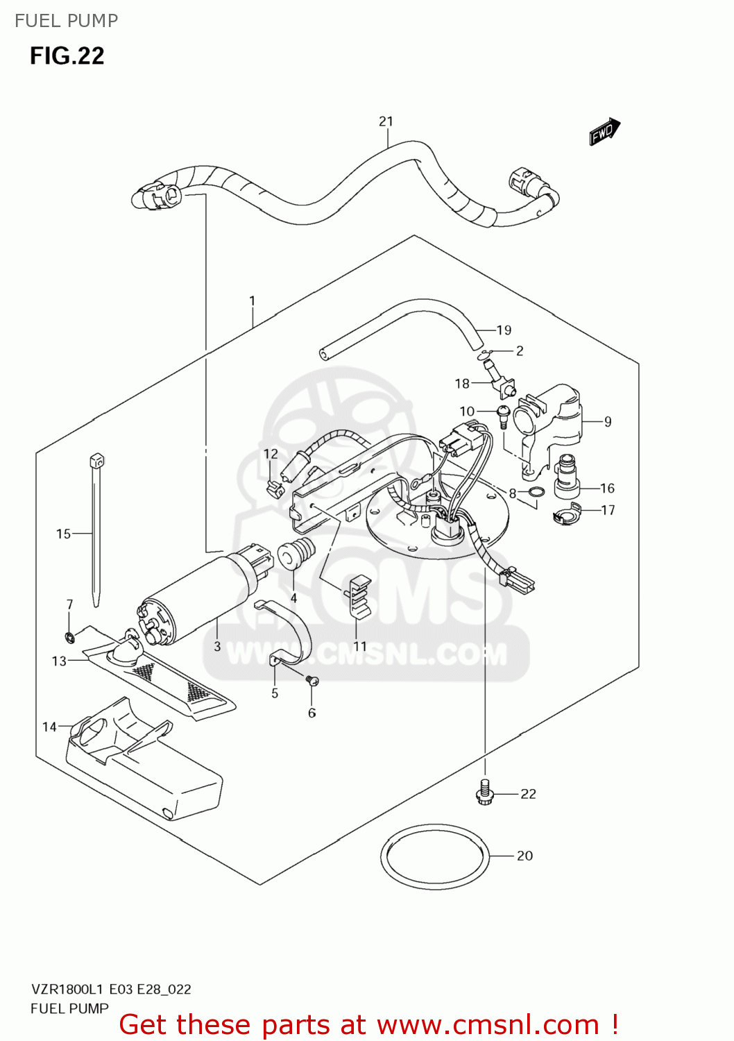 FUEL PUMP VZR1800Z BOULEVARD M109R 2011 (L1) USA CALIF CANAD (E03 E33 E28)