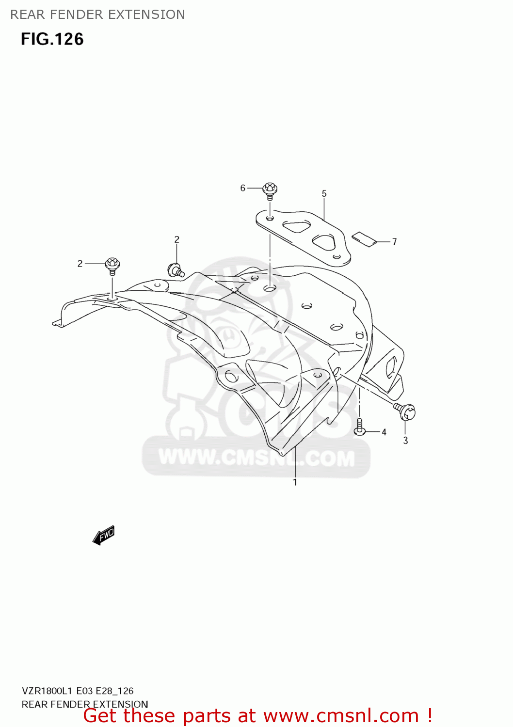 REAR FENDER EXTENSION VZR1800Z BOULEVARD M109R 2011 (L1) USA CALIF CANAD (E03 E33 E28)