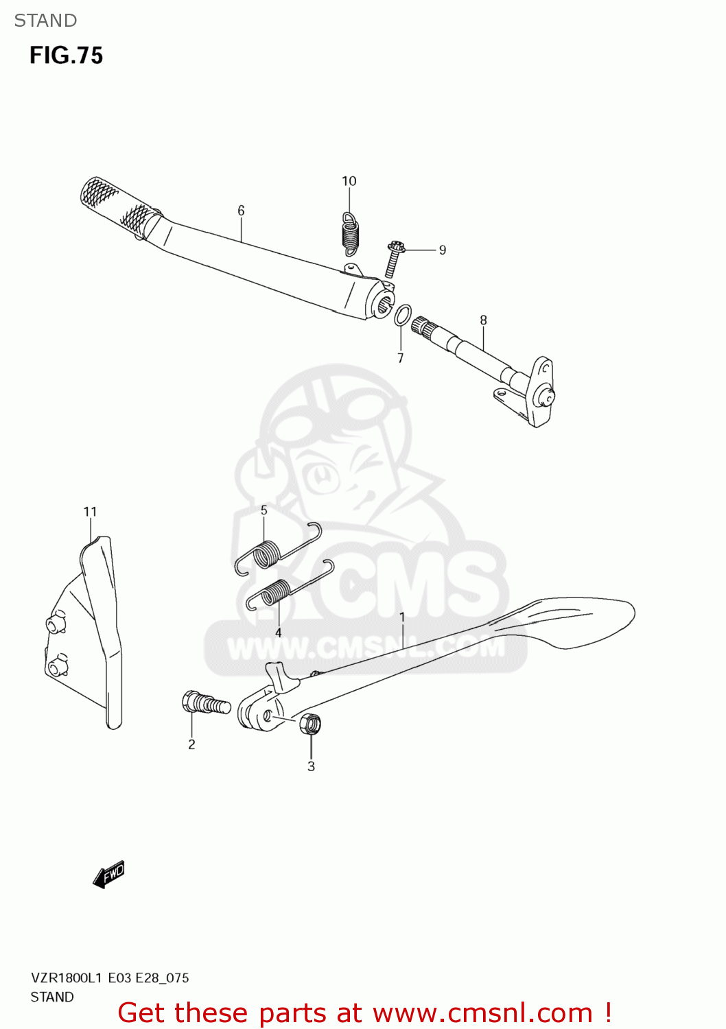 STAND VZR1800Z BOULEVARD M109R 2011 (L1) USA CALIF CANAD (E03 E33 E28)