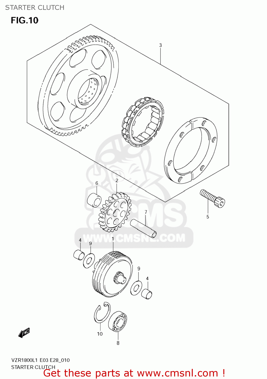 STARTER CLUTCH VZR1800Z BOULEVARD M109R 2011 (L1) USA CALIF CANAD (E03 E33 E28)