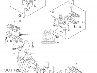 FOOTREST - VZR1800Z BOULEVARD M109R 2011 (L1) USA CALIF CANAD (E03 E33 E28)