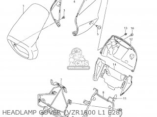 HEADLAMP COVER (VZR1800 L1 E28) - VZR1800Z BOULEVARD M109R 2011 (L1) USA CALIF CANAD (E03 E33 E28)