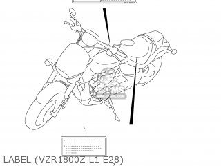 LABEL (VZR1800Z L1 E28) - VZR1800Z BOULEVARD M109R 2011 (L1) USA CALIF CANAD (E03 E33 E28)