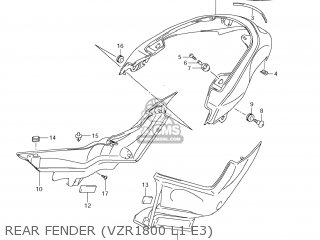 REAR FENDER (VZR1800 L1 E3) - VZR1800Z BOULEVARD M109R 2011 (L1) USA CALIF CANAD (E03 E33 E28)