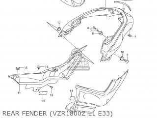 REAR FENDER (VZR1800Z L1 E33) - VZR1800Z BOULEVARD M109R 2011 (L1) USA CALIF CANAD (E03 E33 E28)