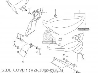 SIDE COVER (VZR1800 L1 E3) - VZR1800Z BOULEVARD M109R 2011 (L1) USA CALIF CANAD (E03 E33 E28)