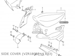 SIDE COVER (VZR1800Z L1 E33) - VZR1800Z BOULEVARD M109R 2011 (L1) USA CALIF CANAD (E03 E33 E28)