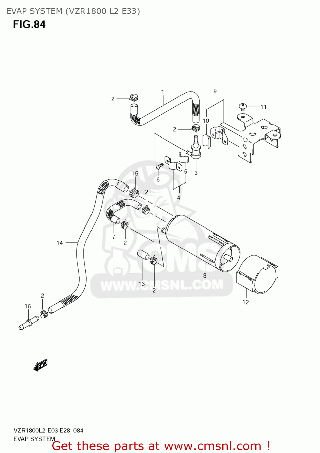 EVAP SYSTEM (VZR1800 L2 E33) VZR1800Z BOULEVARD M109R 2012 (L2) USA CALIF CANAD (E03 E33 E28)