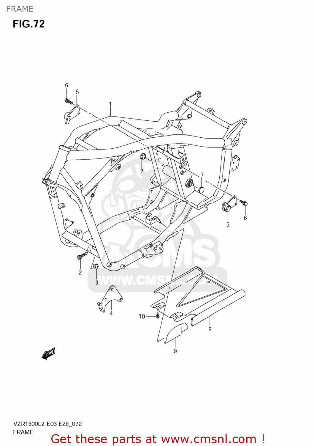 FRAME VZR1800Z BOULEVARD M109R 2012 (L2) USA CALIF CANAD (E03 E33 E28)