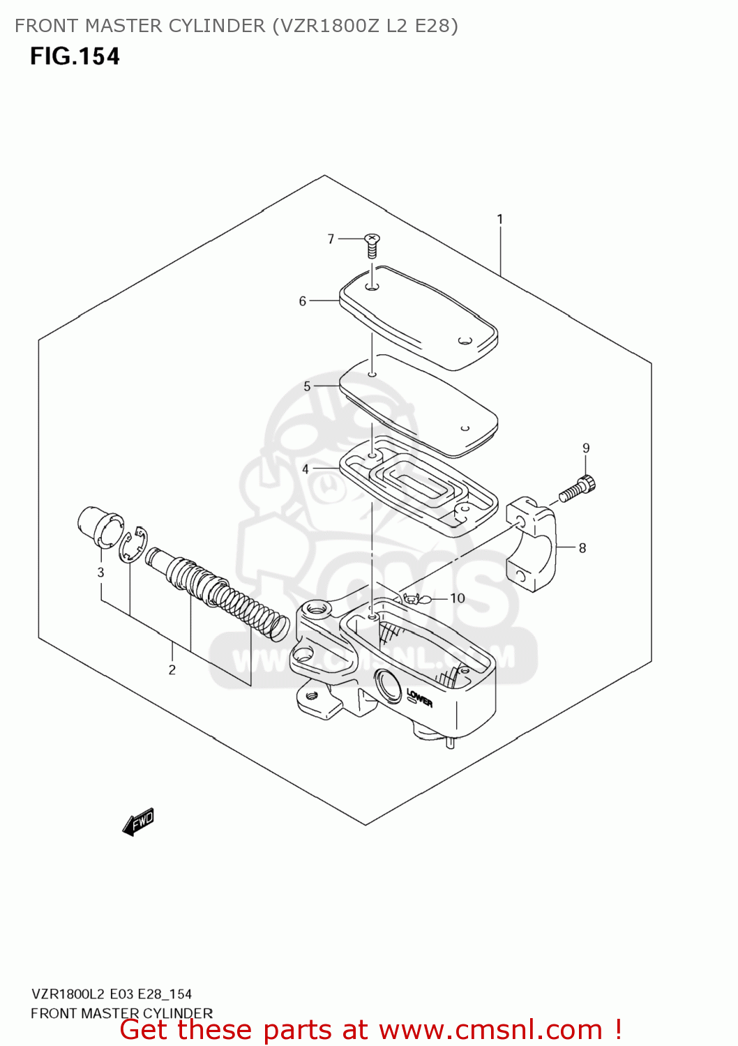 FRONT MASTER CYLINDER (VZR1800Z L2 E28) VZR1800Z BOULEVARD M109R 2012 (L2) USA CALIF CANAD (E03 E33 E28)