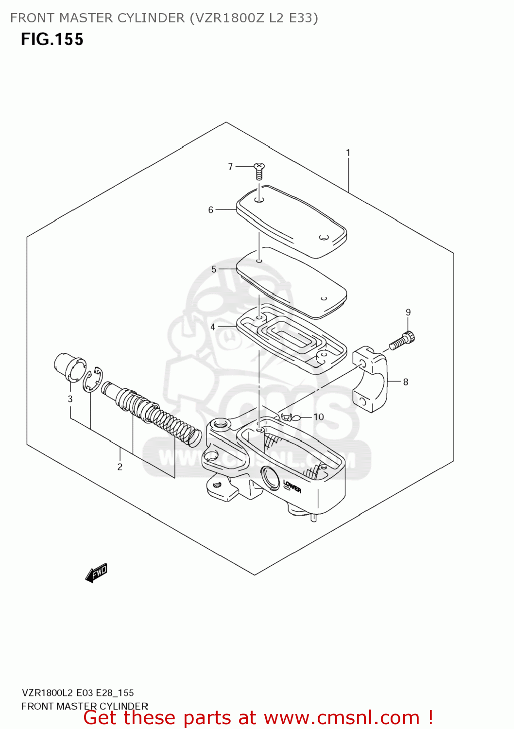FRONT MASTER CYLINDER (VZR1800Z L2 E33) VZR1800Z BOULEVARD M109R 2012 (L2) USA CALIF CANAD (E03 E33 E28)