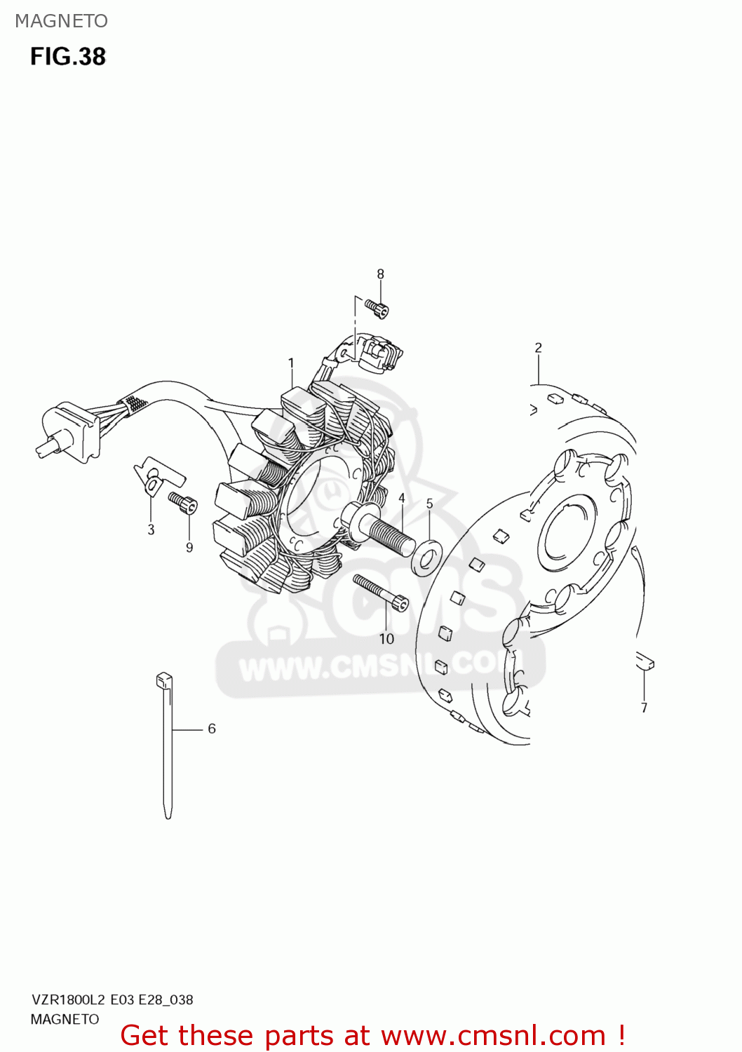 MAGNETO VZR1800Z BOULEVARD M109R 2012 (L2) USA CALIF CANAD (E03 E33 E28)
