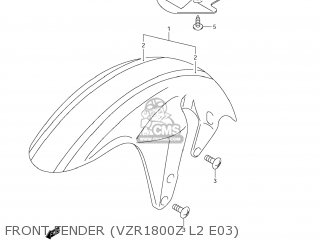 FRONT FENDER (VZR1800Z L2 E03) - VZR1800Z BOULEVARD M109R 2012 (L2) USA CALIF CANAD (E03 E33 E28)