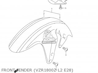 FRONT FENDER (VZR1800Z L2 E28) - VZR1800Z BOULEVARD M109R 2012 (L2) USA CALIF CANAD (E03 E33 E28)