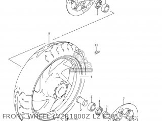 FRONT WHEEL (VZR1800Z L2 E28) - VZR1800Z BOULEVARD M109R 2012 (L2) USA CALIF CANAD (E03 E33 E28)