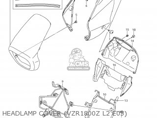 HEADLAMP COVER (VZR1800Z L2 E03) - VZR1800Z BOULEVARD M109R 2012 (L2) USA CALIF CANAD (E03 E33 E28)