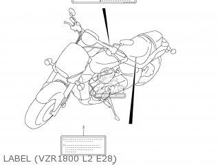 LABEL (VZR1800 L2 E28) - VZR1800Z BOULEVARD M109R 2012 (L2) USA CALIF CANAD (E03 E33 E28)