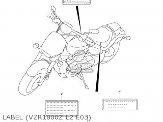 LABEL (VZR1800Z L2 E03) - VZR1800Z BOULEVARD M109R 2012 (L2) USA CALIF CANAD (E03 E33 E28)