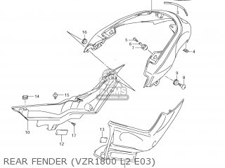 REAR FENDER (VZR1800 L2 E03) - VZR1800Z BOULEVARD M109R 2012 (L2) USA CALIF CANAD (E03 E33 E28)