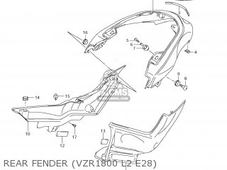 REAR FENDER (VZR1800 L2 E28) - VZR1800Z BOULEVARD M109R 2012 (L2) USA CALIF CANAD (E03 E33 E28)