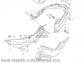 REAR FENDER (VZR1800Z L2 E03) - VZR1800Z BOULEVARD M109R 2012 (L2) USA CALIF CANAD (E03 E33 E28)