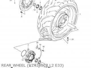 REAR WHEEL (VZR1800Z L2 E33) - VZR1800Z BOULEVARD M109R 2012 (L2) USA CALIF CANAD (E03 E33 E28)