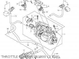 THROTTLE BODY (VZR1800 L2 E28) - VZR1800Z BOULEVARD M109R 2012 (L2) USA CALIF CANAD (E03 E33 E28)