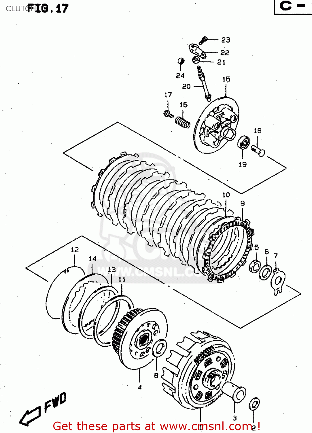 CLUTCH XF650 1997 (V) (E02 E04 E17 E18 E22 E24 E25 E34)