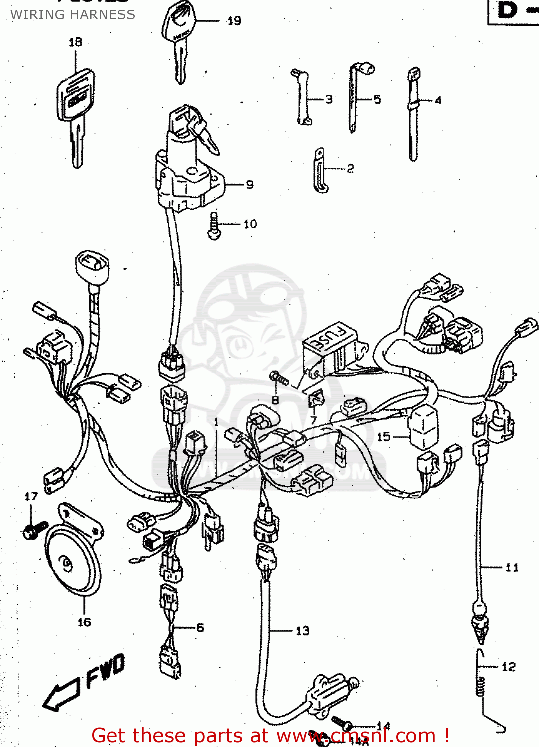 WIRING HARNESS XF650 1997 (V) (E02 E04 E17 E18 E22 E24 E25 E34)