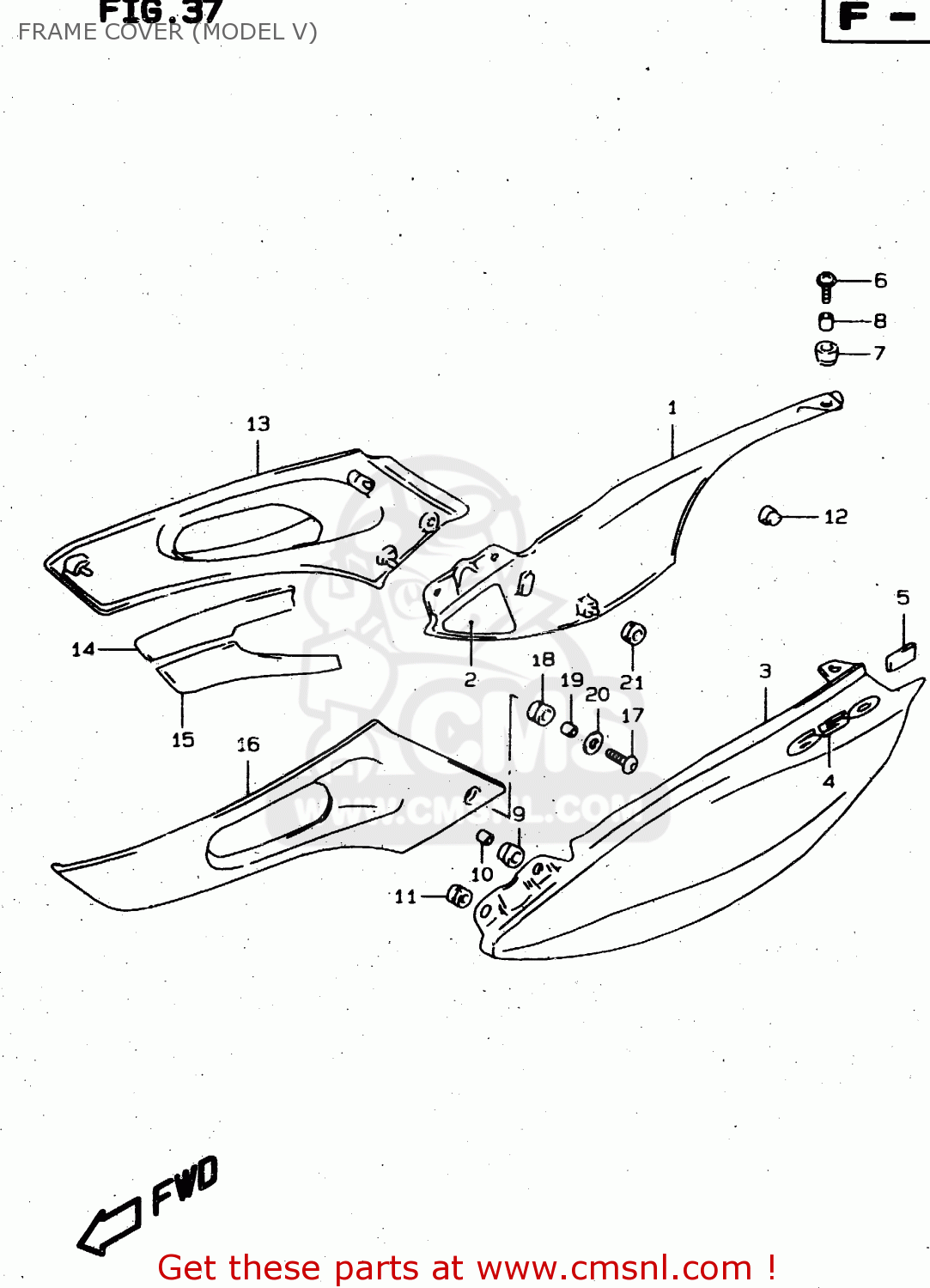 FRAME COVER (MODEL V) XF650 1997 (V) (E02 E04 E17 E18 E22 E24 E25 E34)