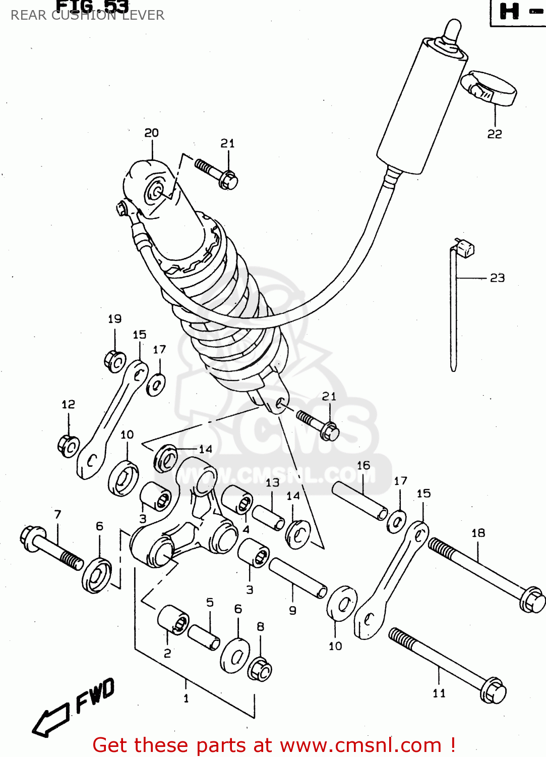 REAR CUSHION LEVER XF650 1997 (V) (E02 E04 E17 E18 E22 E24 E25 E34)