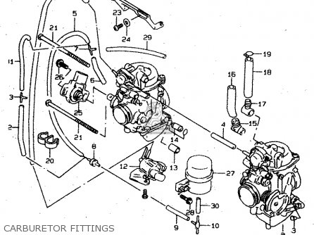 CARBURETOR FITTINGS - XF650 1997 (V) (E02 E04 E17 E18 E22 E24 E25 E34)