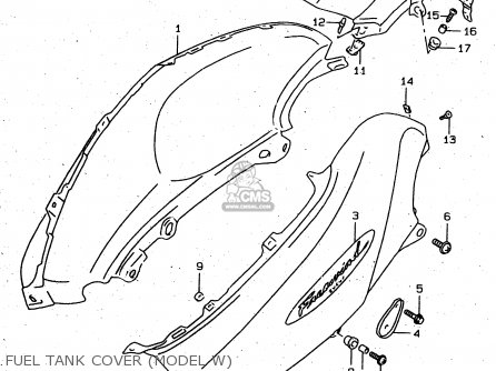 FUEL TANK COVER (MODEL W) - XF650 1997 (V) (E02 E04 E17 E18 E22 E24 E25 E34)
