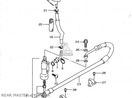 REAR MASTER CYLINDER - XF650 1997 (V) (E02 E04 E17 E18 E22 E24 E25 E34)