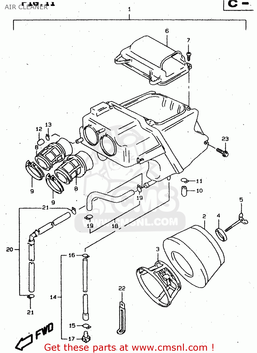 AIR CLEANER XF650 1998 (W) (E02 E04 E17 E18 E22 E24 E25 E34) / P9