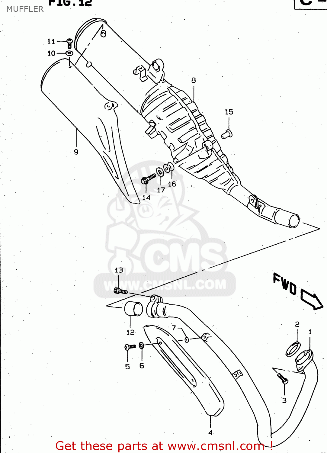 MUFFLER XF650 1998 (W) (E02 E04 E17 E18 E22 E24 E25 E34) / P9
