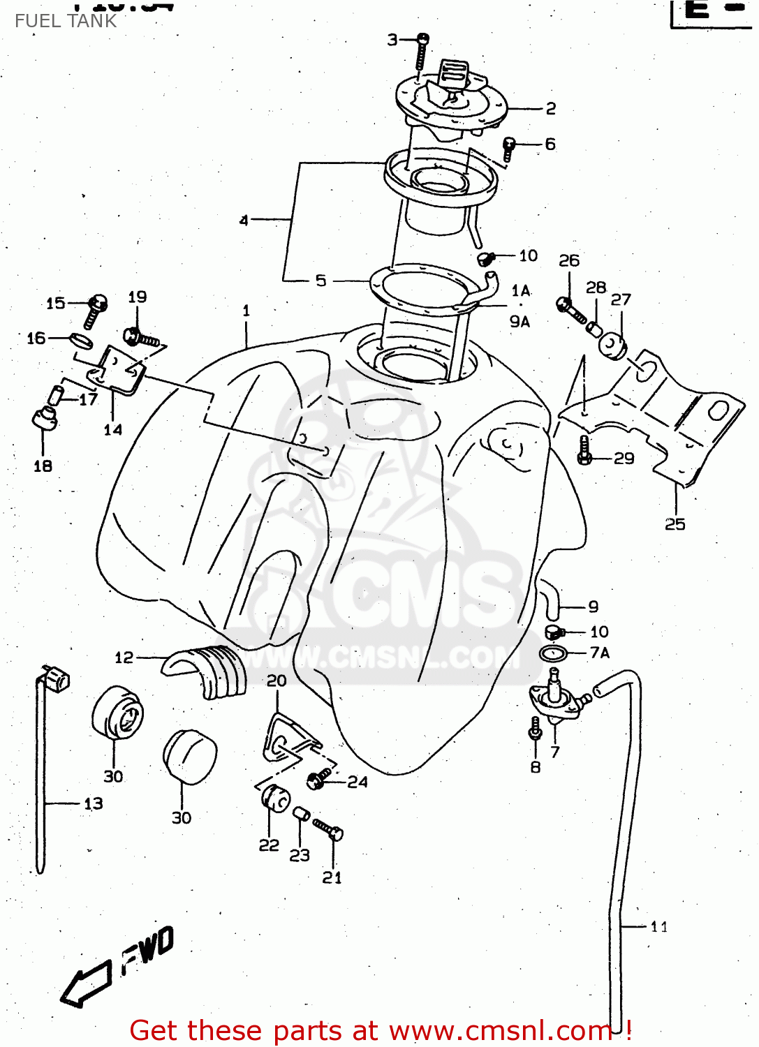FUEL TANK XF650 1998 (W) (E02 E04 E17 E18 E22 E24 E25 E34) / P9